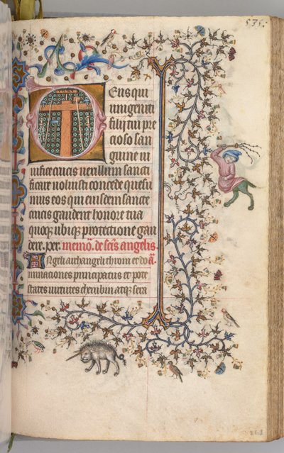 Hours of Charles the Noble, King of Navarre 1361-1425: fol. 262r, Instruments of the Passion by Master of the Brussels Initials and Associates