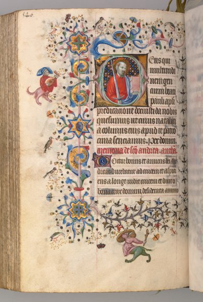 Hours of Charles the Noble, King of Navarre 1361-1425: fol. 264v, St. Paul by Master of the Brussels Initials and Associates