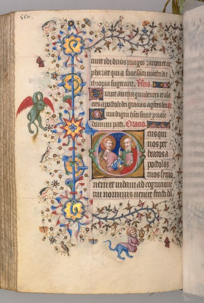 Hours of Charles the Noble, King of Navarre, fol. 269v, SS. Simon and Judas by Master of the Brussels Initials and Associates