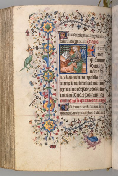 Hours of Charles the Noble, King of Navarre, fol. 272v, St. Luke by Master of the Brussels Initials and Associates