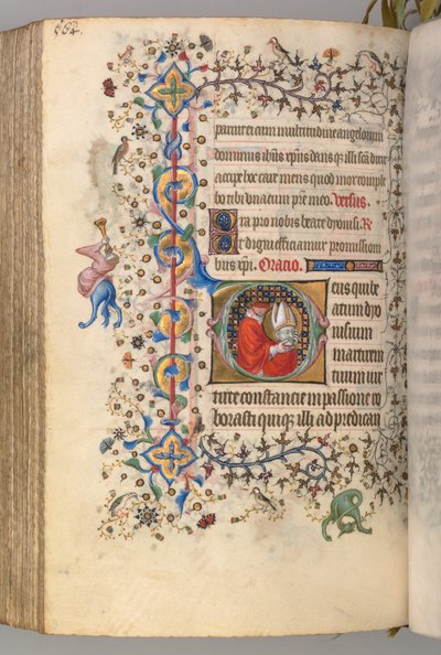 Hours of Charles the Noble, King of Navarre 1361-1425, fol. 276v, St. Denis by Master of the Brussels Initials and Associates