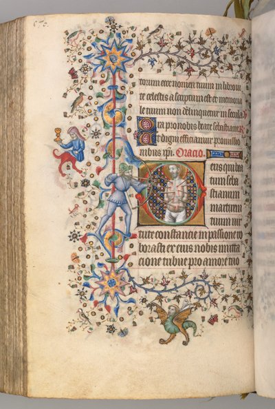 Hours of Charles the Noble, King of Navarre 1361-1425, fol. 279v, St. Sebastian, c. 1405 by Master of the Brussels Initials and Associates
