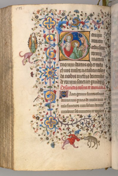 Hours of Charles the Noble, King of Navarre 1361-1425, fol. 280v, SS. Job and Eustace, c. 1405 by Master of the Brussels Initials and Associates
