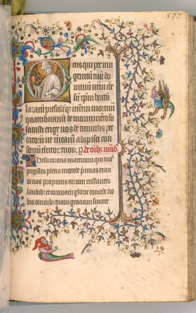 Hours of Charles the Noble, King of Navarre, fol. 283r, St. Lazarus, c. 1405 by Master of the Brussels Initials and Associates