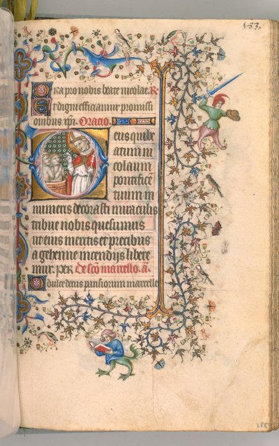 Hours of Charles the Noble, King of Navarre, fol. 2865r, St. Nicholas by Master of the Brussels Initials and Associates