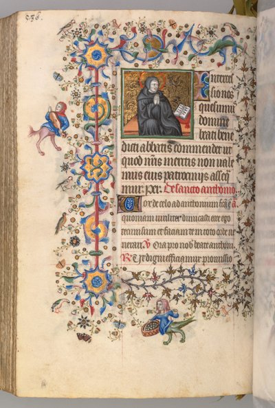 Hours of Charles the Noble, King of Navarre 1361-1425, fol. 287vr, St. Benoit, c. 1405 by Master of the Brussels Initials and Associates