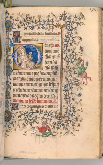 Hours of Charles the Noble, King of Navarre, fol. 290r, St. Francis by Master of the Brussels Initials and Associates