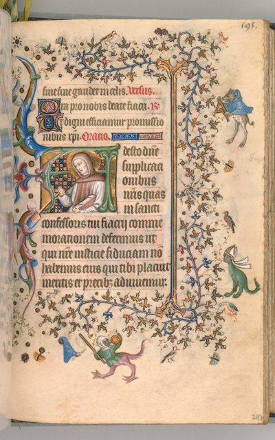 Hours of Charles the Noble, King of Navarre 1361-1425, fol. 292r, St. Fiacre, c. 1405 by Master of the Brussels Initials and Associates