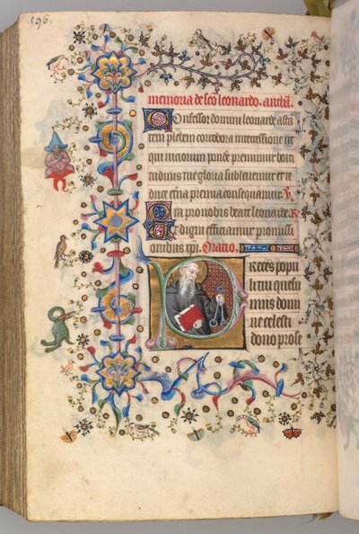 Hours of Charles the Noble, King of Navarre, fol. 292v, St. Leonard by Master of the Brussels Initials and Associates