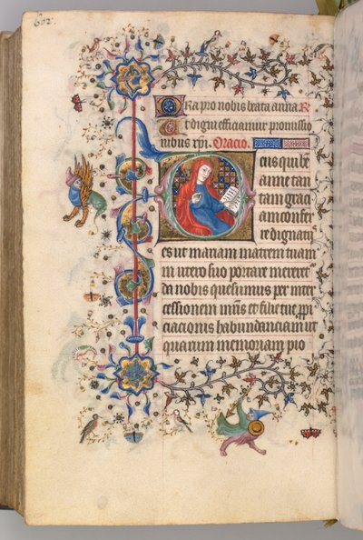 Hours of Charles the Noble, King of Navarre 1361-1425, fol. 295v, St. Anne by Master of the Brussels Initials and Associates