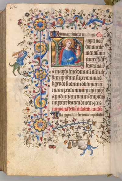 Hours of Charles the Noble, King of Navarre 1361-1425, fol. 296v, St. Mary Magdalene by Master of the Brussels Initials and Associates