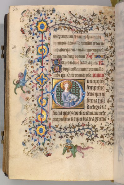 Hours of Charles the Noble, King of Navarre 1361-1425, fol. 299v, St. Agnes by Master of the Brussels Initials and Associates