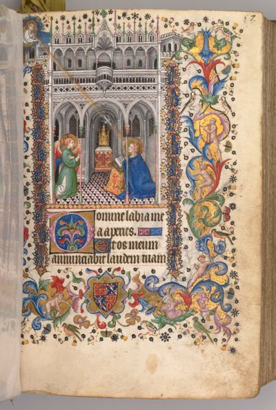 Hours of Charles the Noble, King of Navarre 1361-1425: fol. 29r, The Annunciation Matins by Master of the Brussels Initials and Associates