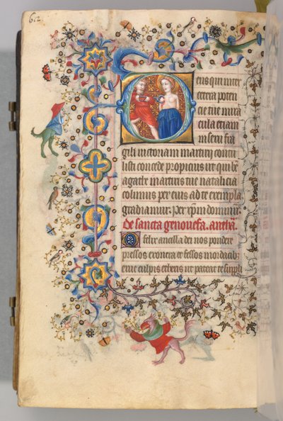 Hours of Charles the Noble, King of Navarre 1361-1425, fol. 300v, St. Agatha by Master of the Brussels Initials and Associates