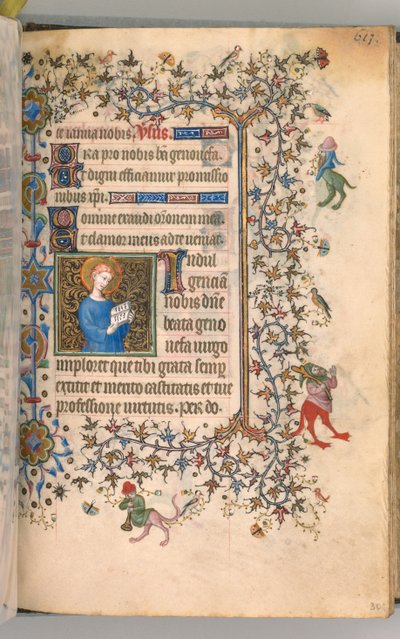 Hours of Charles the Noble, King of Navarre, fol. 301r, St. Geneviève by Master of the Brussels Initials and Associates