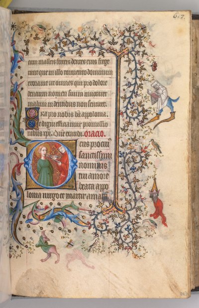 Hours of Charles the Noble, King of Navarre 1361-1425, fol. 303r, St. Apollonia by Master of the Brussels Initials and Associates