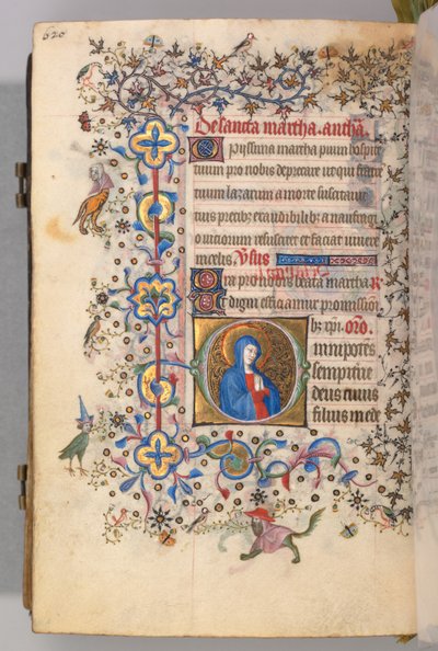 Hours of Charles the Noble, King of Navarre 1361-1425, fol. 304v, St. Martha, c. 1405 by Master of the Brussels Initials and Associates