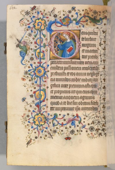 Hours of Charles the Noble, King of Navarre, fol. 305v, St. Martha, c. 1405 by Master of the Brussels Initials and Associates
