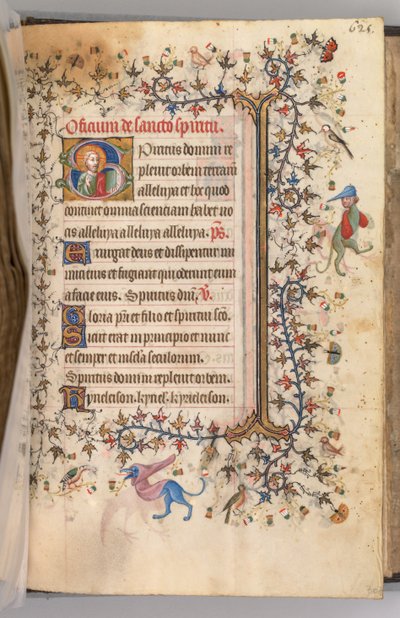 Hours of Charles the Noble, King of Navarre, fol. 307r, Bust of Christ by Master of the Brussels Initials and Associates