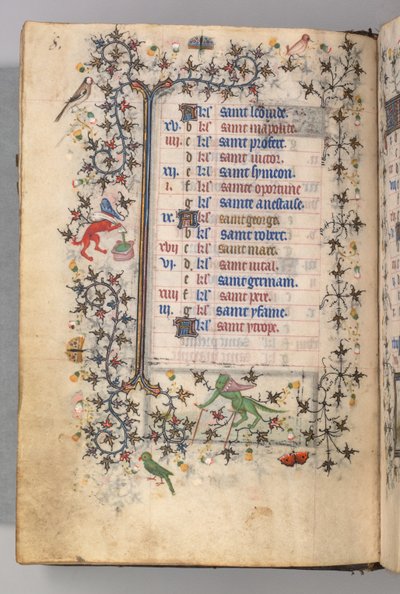 Hours of Charles the Noble, King of Navarre 1361-1425: fol. 4v, April by Master of the Brussels Initials and Associates