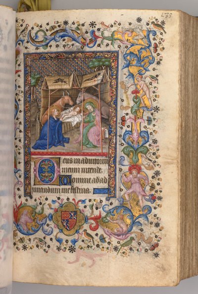 Hours of Charles the Noble, King of Navarre 1361-1425: fol. 67r, Nativity Prime, c. 1405 by Master of the Brussels Initials and Associates