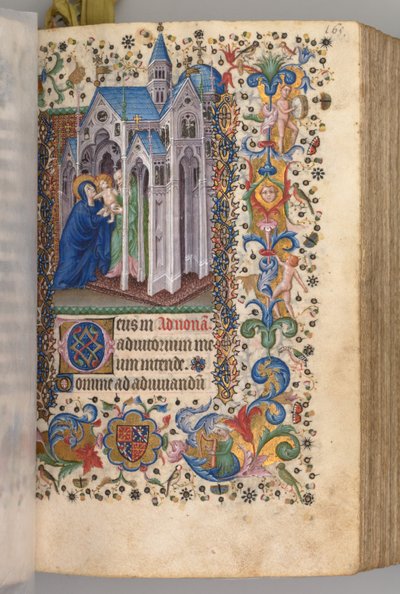 Hours of Charles the Noble, King of Navarre 1361-1425: fol. 82vr, Presentation by Master of the Brussels Initials and Associates
