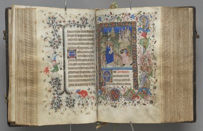Hours of Charles the Noble, King of Navarre 1361-1425: fol. 87v, Text by Master of the Brussels Initials and Associates