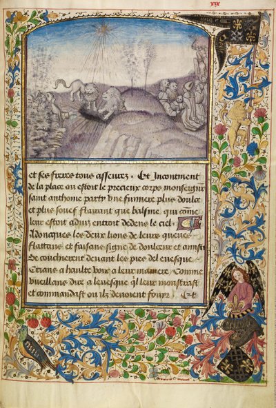 Bishop Theophilus Finding the Grave of Saint Anthony by Master of the Brussels Romuléon