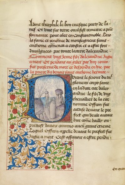 Initial D: Saint Anthony Raising a Dead Man by Master of the Brussels Romuléon