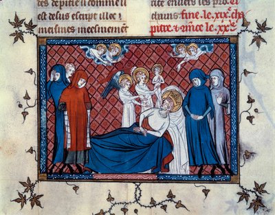 Death of Saint Louis in Tunis on 25 August 1270 by Master of the Cambrai Missal Mahiet