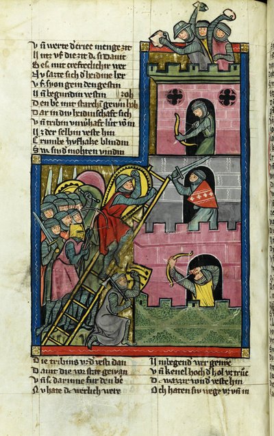 Taking a Castle in Jerusalem (From the Chronicle of the World by Rudolf von Ems) by Master of the Chronicle of the World
