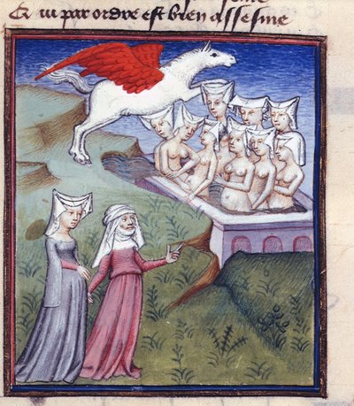 Nine Muses Bathing, from the Collected Works of Christine de Pisan by Master of the Cité des Dames