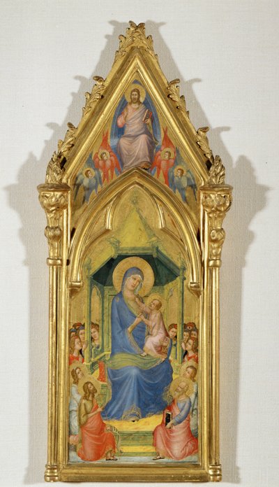 Madonna on a Throne between Two Angels, Saint John the Baptist and Saint Peter by Master of the Codex of Saint George