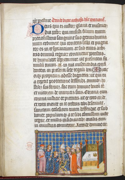 The King receiving the unction of the hands, from 