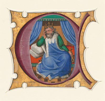 Initial C with David (King Saul?) by Master of the Cypresses