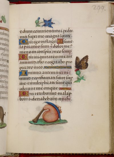 Bagpipe with hat from the Hours of Joanna of Castile by Master of the David Scenes