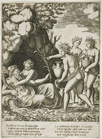 Daphne Embracing her Father, the River Peneus by Master of the Die