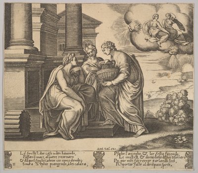 Psyche Gives Presents to Her Sisters, 1530-60 by Master of the Die
