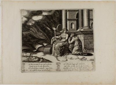 Proserpina Gives Psyche the Box of Beauty by Master of the Die