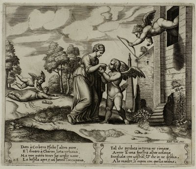Psyche, Thinking to Appear More Beautiful, Opens the Fateful Box by Master of the Die