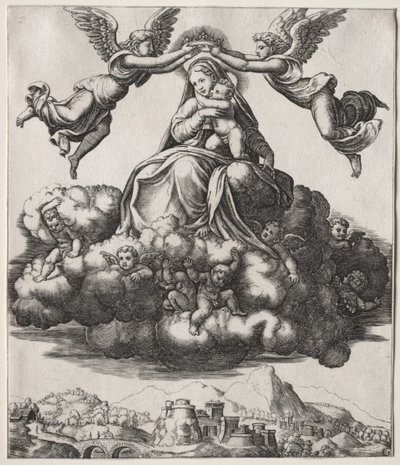The Coronation of the Virgin by Master of the Die