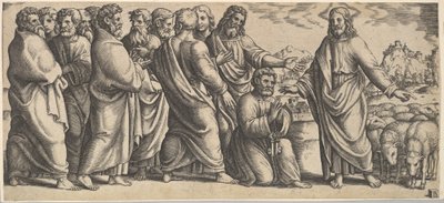 The Delivery of the Keys to Peter by Master of the Die