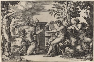 Apollo and Marsyas by Master of the Die after Raphael