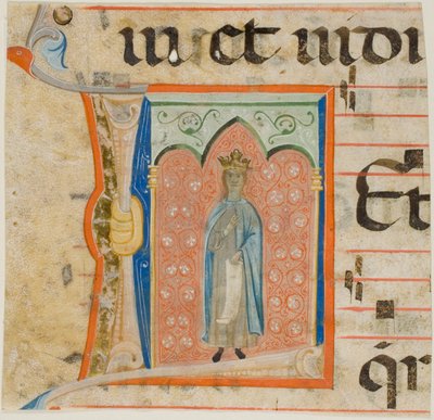 Female Saint in a Historiated Initial "L" from a Choir Book by Master of the Dominican Effigies