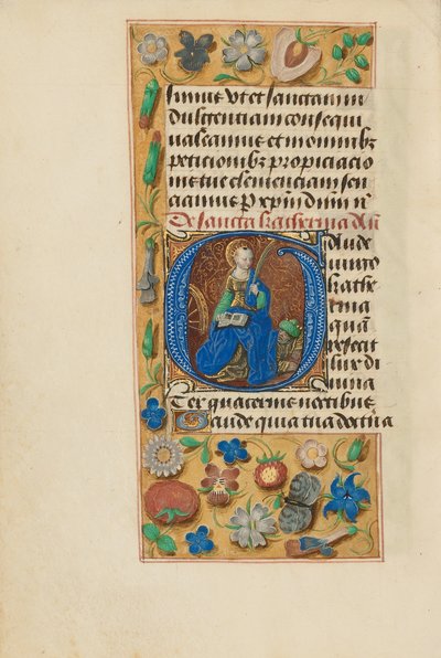 Initial G: Saint Catherine by Master of the Dresden Prayer Book