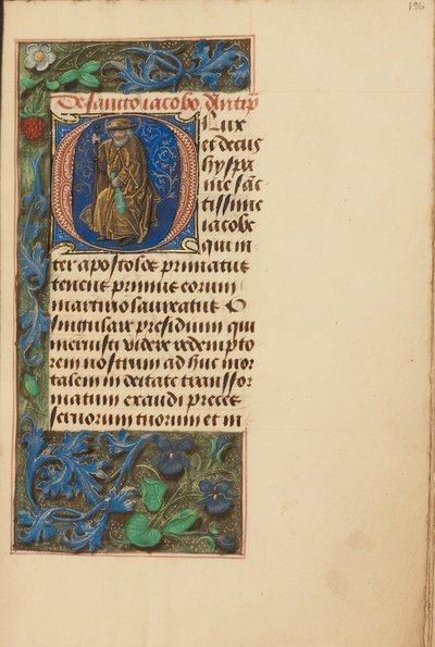 Initial O: Saint James the Greater by Master of the Dresden Prayer Book