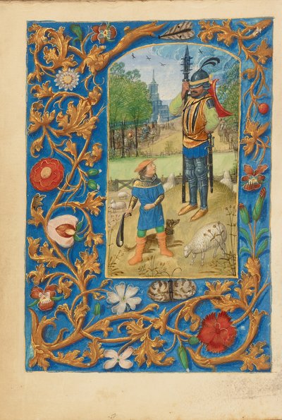 David and Goliath by Master of the Dresden Prayer Books