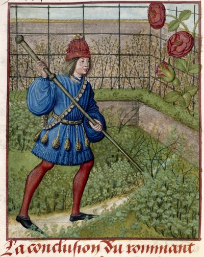 The Lover, in the garden, tends the Rose by Master of the Dresden Prayer Books