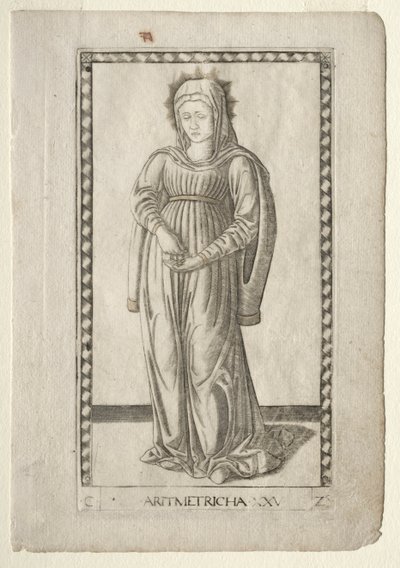 Arithmetic (from the Tarocchi, series C: Liberal Arts, #25) by Master of the E Series Tarocchi