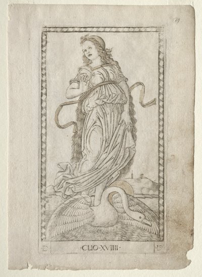 Clio History from the Tarocchi Series D: Apollo and the Muses, #19 by Master of the E Series Tarocchi